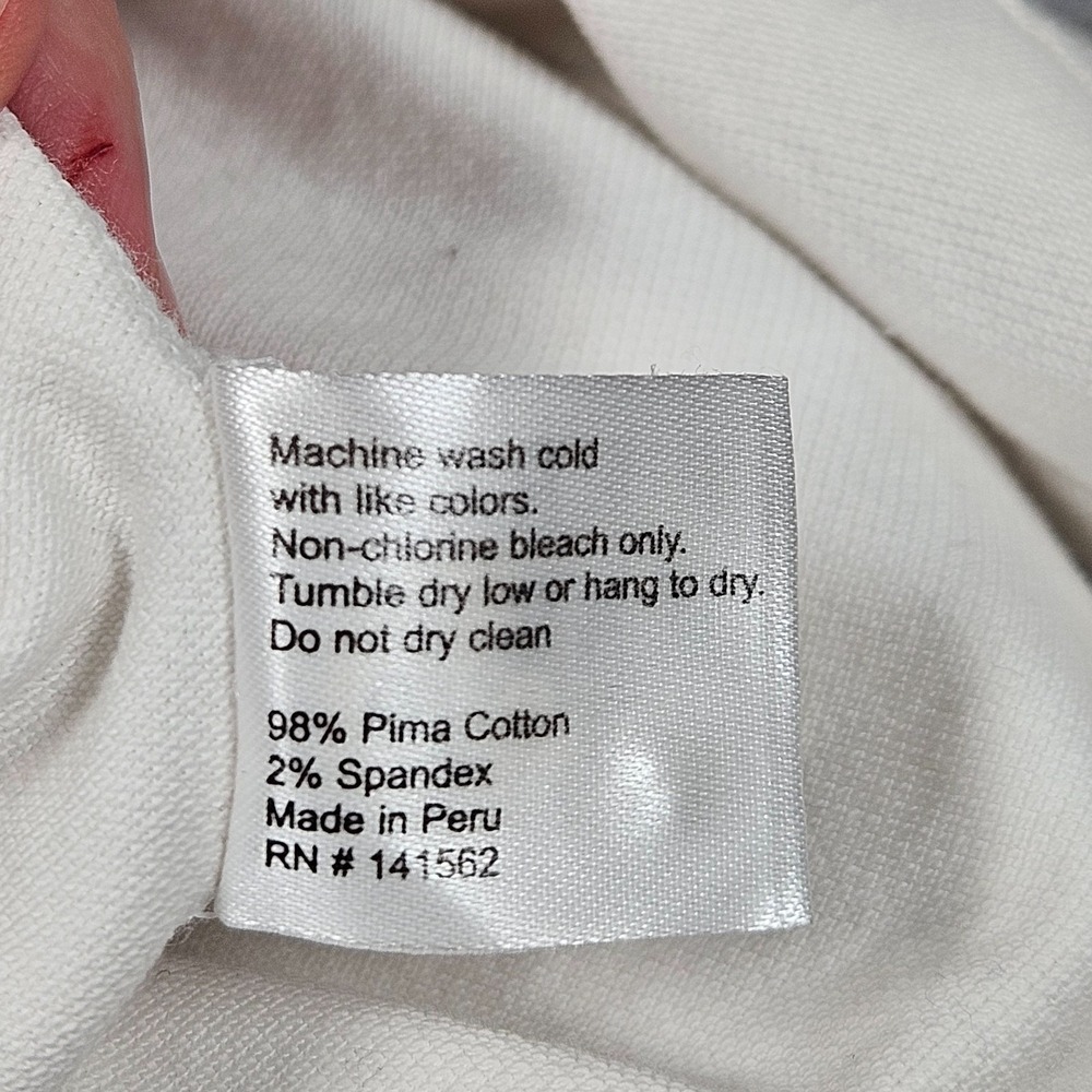 Peter Manning Polo Shirt Mens 2 White Long Sleeve Pima Cotton Stretch Casual - Picture 7 of 8